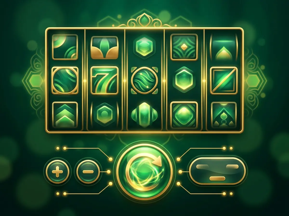 Esquema da interface do slot Golden Retriever: aposta, giro e saldo
